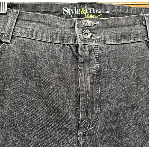 Style & Co.‎ Womens Bootcut Jeans Size 14W Black Denim - Picture 3 of 11